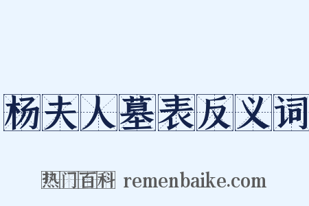 杨夫人墓表反义词是什么意思的图片